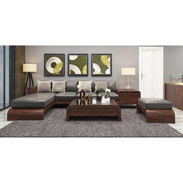 Sofa góc L chân bệt sồi Nga BG147